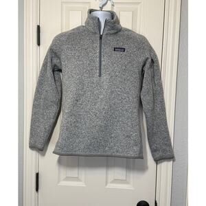 Patagonia Gray Half‑Zip Fleece Pullover M Outdoor Layer Hiking Quarter Zip